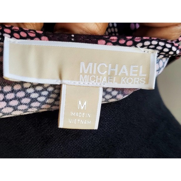 Michael Kors Women Multicolor Balloon Sleeve Round Neck Knee Length Dress Size M - Picture 9 of 13